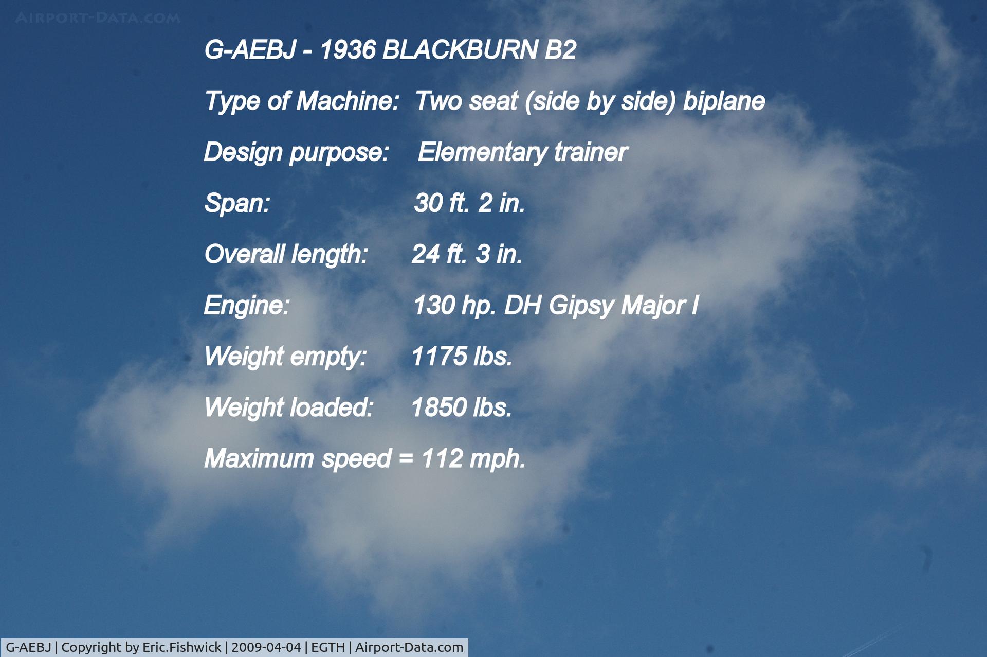 G-AEBJ, 1936 Blackburn B.2 Series 1 C/N 6300/8, DESCRIPTION