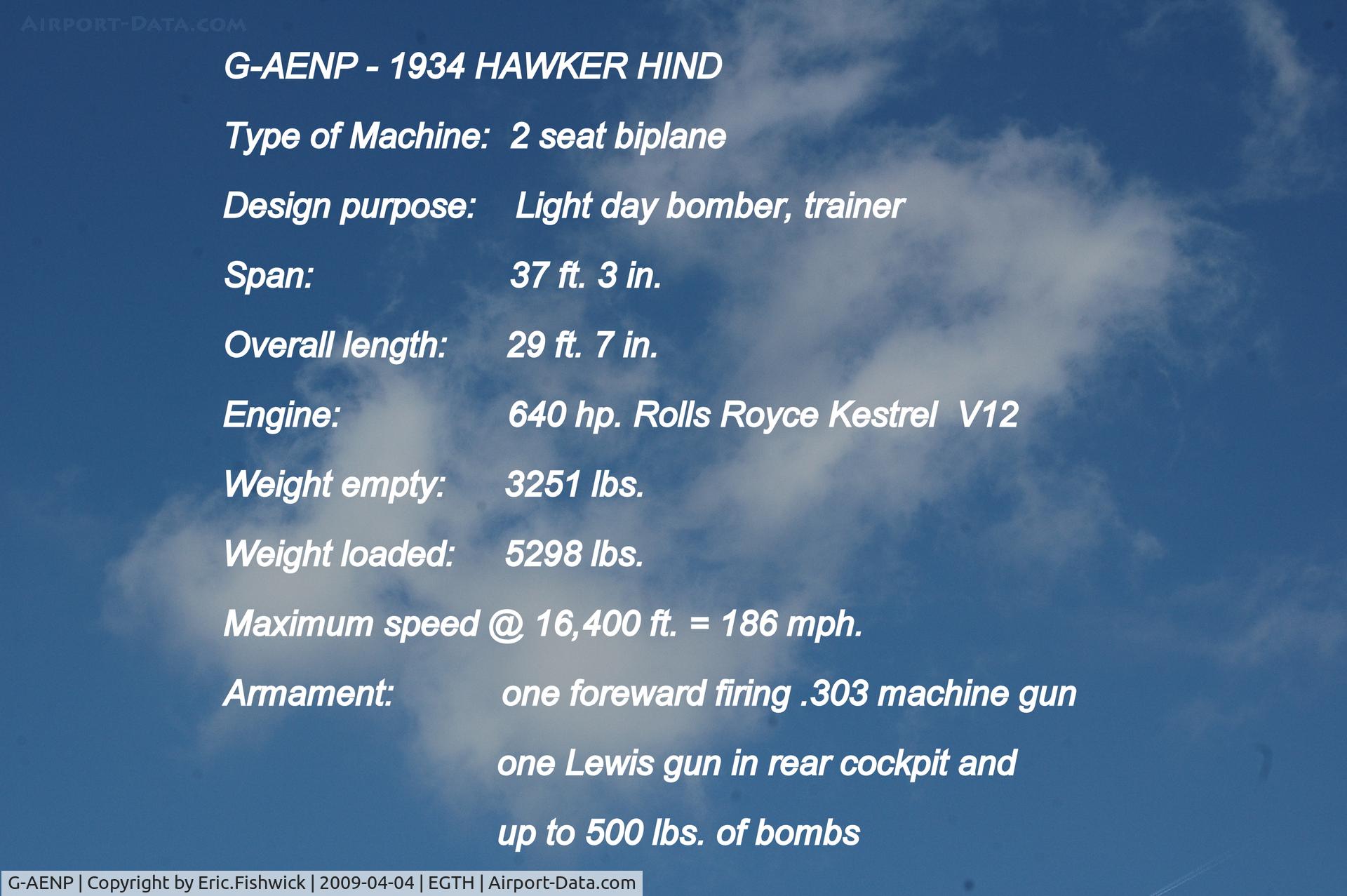 G-AENP, 1935 Hawker Hind C/N 41H/81902, DESCRIPTION
