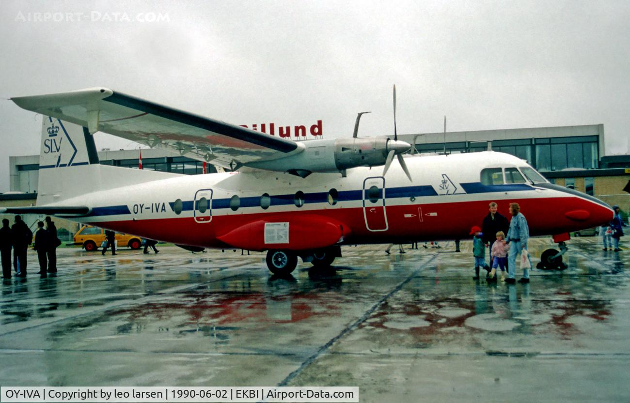 OY-IVA, 1970 Nord N262A-42 C/N 57, OY-IVA Nord 262A in Billund 2.6.90
a rainy day