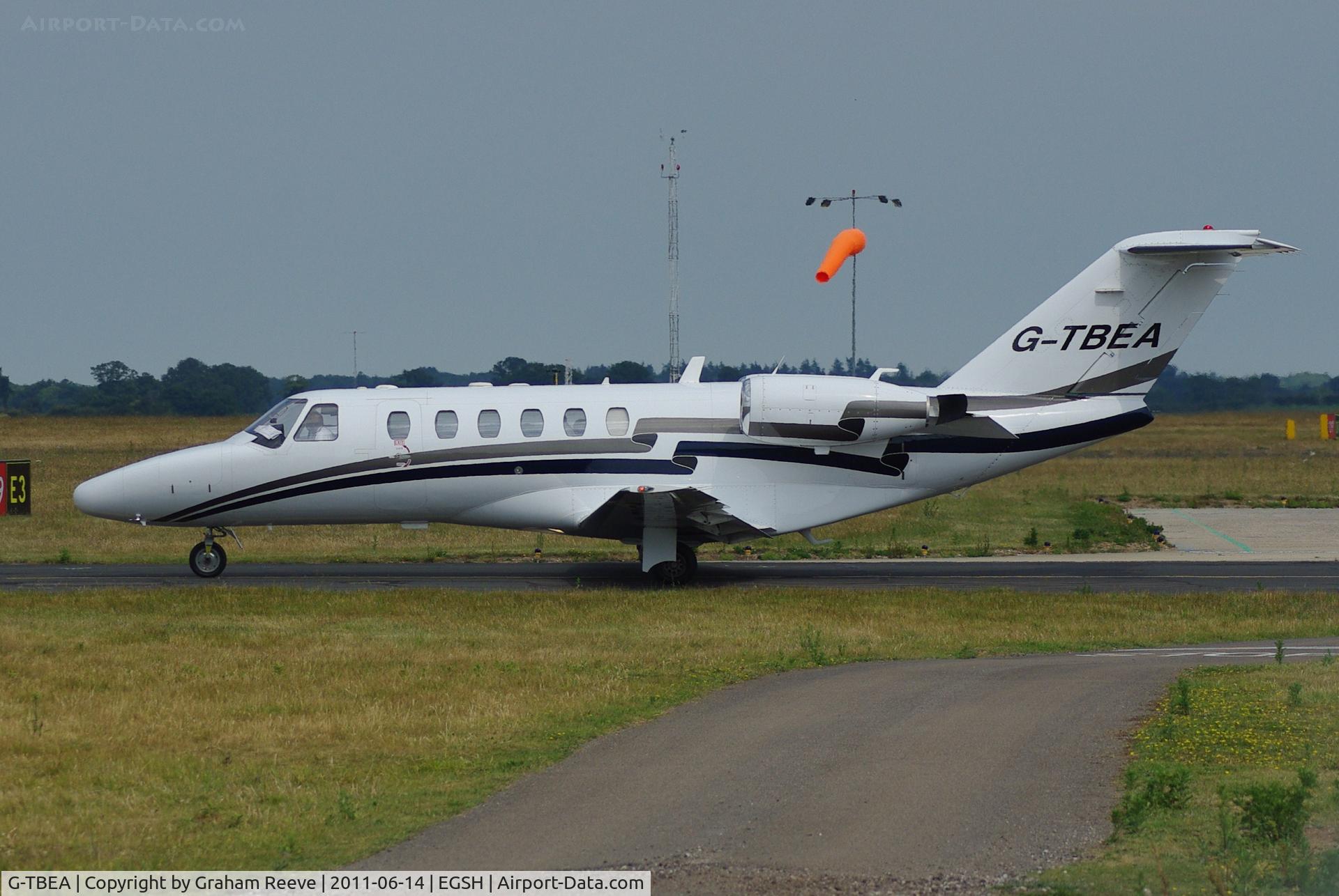 G-TBEA, 2003 Cessna 525A CitationJet CJ2 C/N 525A-0191, About to depart.