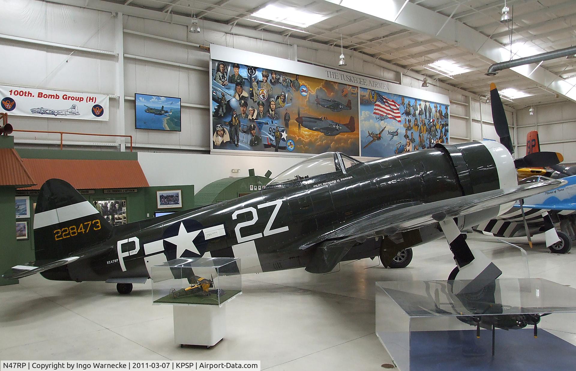 N47RP, 1945 Republic P-47D Thunderbolt C/N 399-55744, Republic P-47D Thunderbolt at the Palm Springs Air Museum, Palm Springs CA