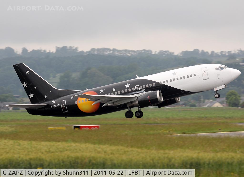G-ZAPZ, 1991 Boeing 737-33A(QC) C/N 25401, Taking off rwy 02