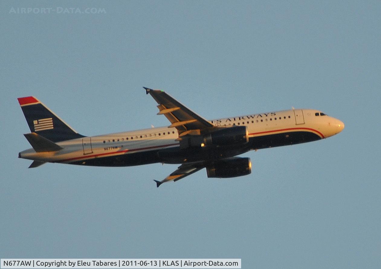 N677AW, 2005 Airbus A320-232 C/N 2430, Taken over McCarran International Airport.
