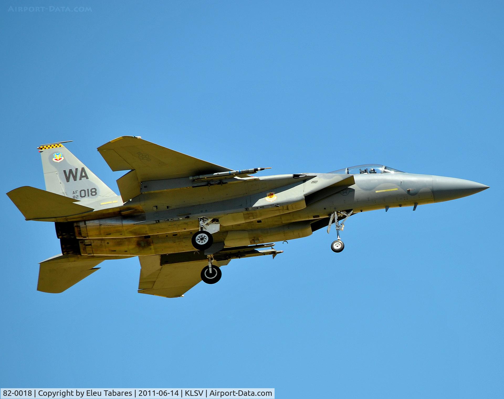 82-0018, McDonnell Douglas F-15C Eagle C/N 0831/C249, Taken during Green Flag Exercise at Nellis Air Force Base, Nevada.