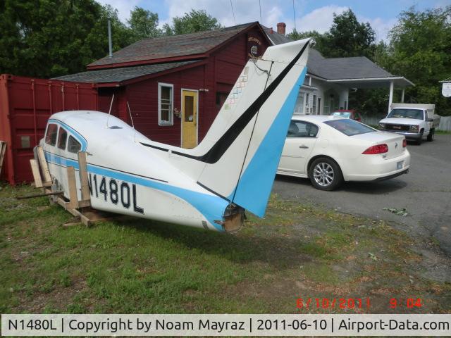 N1480L, Beech A23 C/N M878, N1480L is parked along Route 2 in Millers Falls, MA just outside Greenfield, MA.