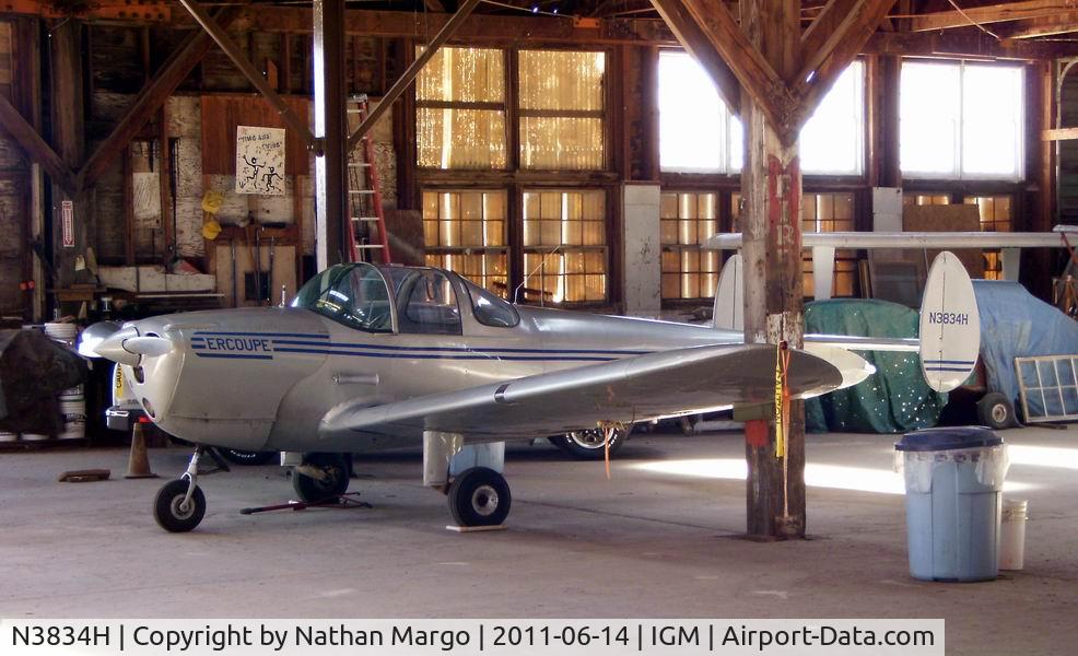 N3834H, 1947 Erco 415D Ercoupe C/N 4535, This fine plane is on display at the Kingman ARMY Airfield Museum, located at the Kingman Arizona Airport.
