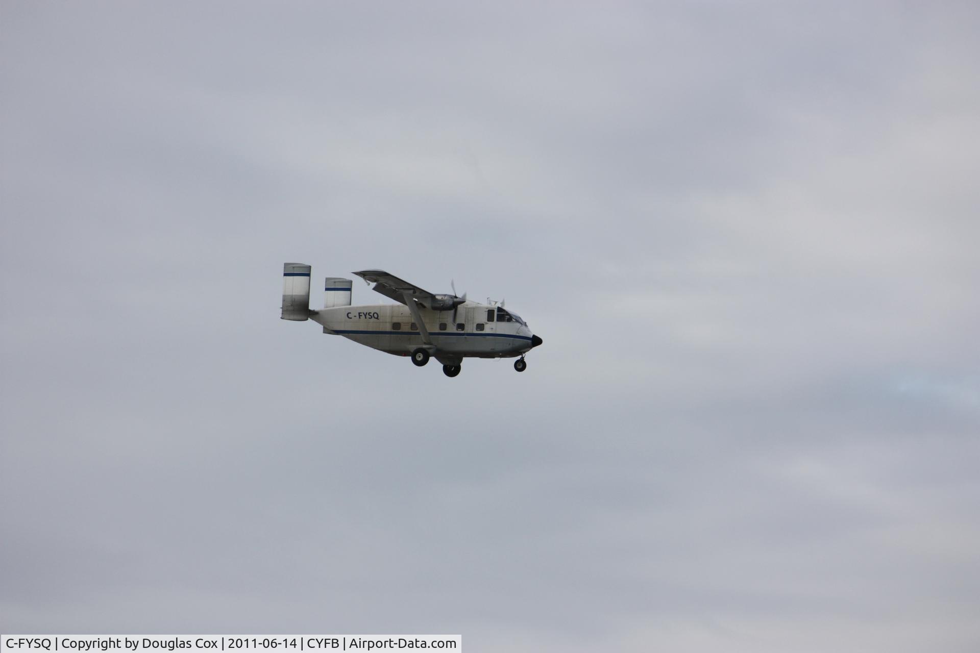 C-FYSQ, 1979 Short SC-7 Skyvan 3 C/N SH.1968, landing at Iqaluit Airport Nunavut, Canada