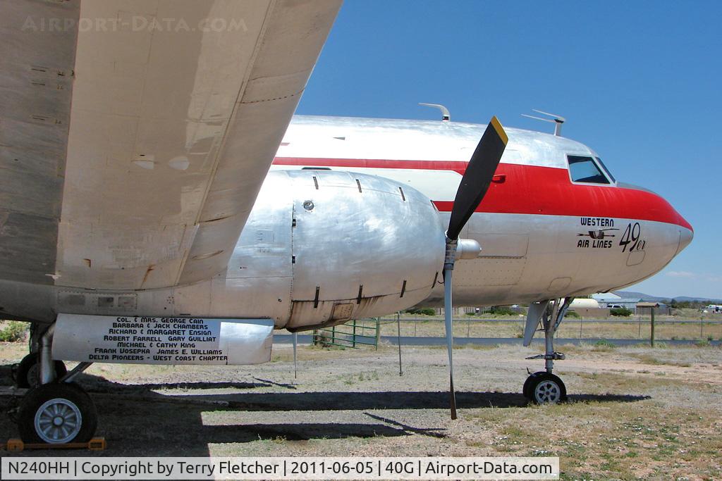 N240HH, 1948 Convair CV-240-1 C/N 47, Classic Airliner 1948 Convair 240-1, c/n: 47 presrved in Western Airlines colours at Planes of Fame , Valle AZ