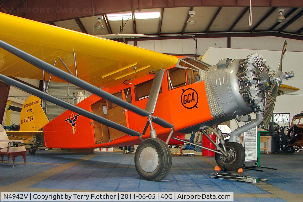 N4942V, 1929 Curtiss-Wright Travel Air A-6000-A C/N 1040, 1954 Curtiss Wright TRAVEL AIR A-6000-A, c/n: 1040 in the Classic Wings and Wheels Annexe at Valle AZ