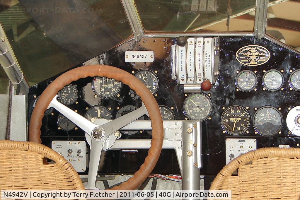 N4942V, 1929 Curtiss-Wright Travel Air A-6000-A C/N 1040, Flight instrument panel of 1954 Curtiss Wright TRAVEL AIR A-6000-A, c/n: 1040