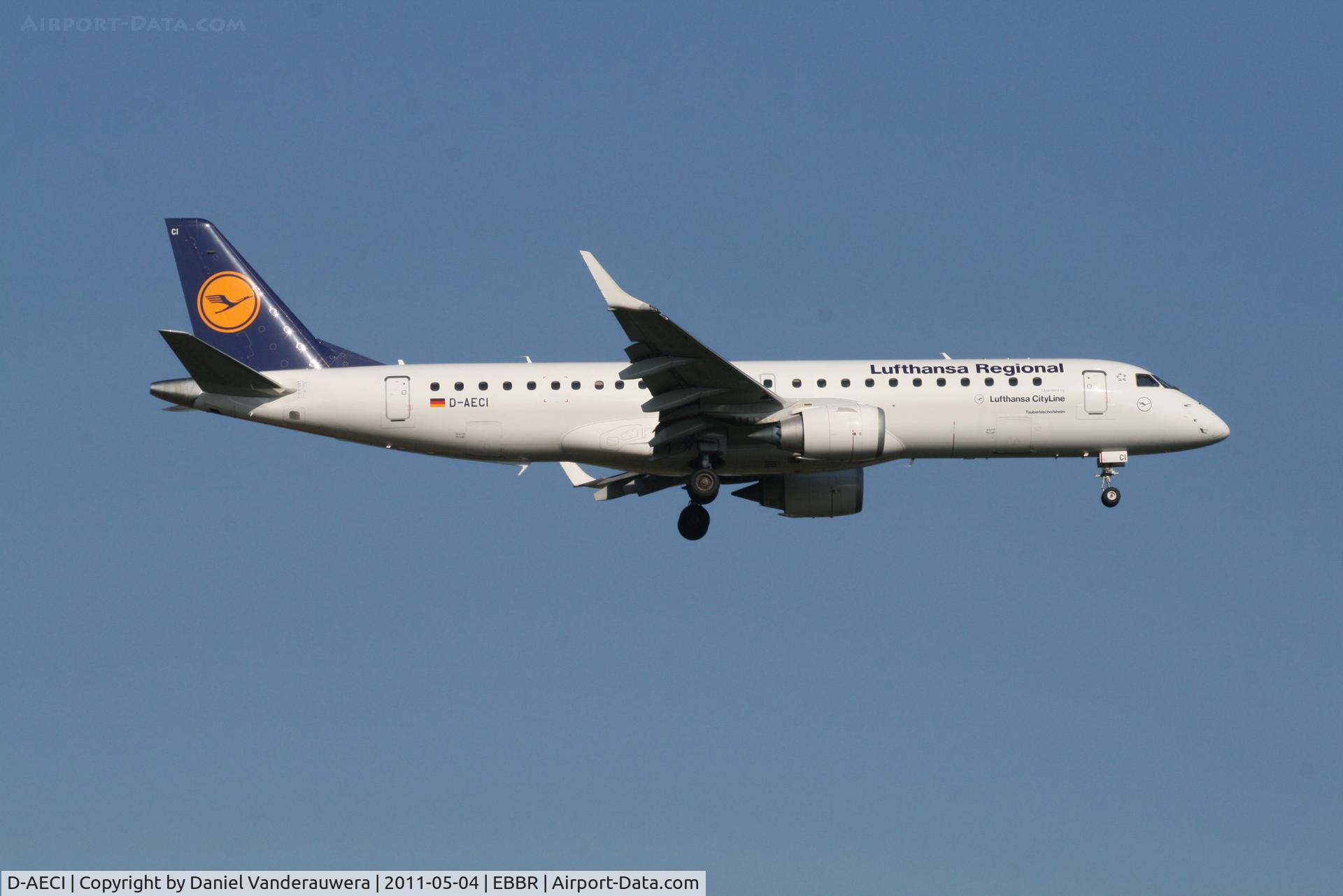 D-AECI, 2010 Embraer 190LR (ERJ-190-100LR) C/N 19000381, Arrival of flight LH1006 to RWY 02
