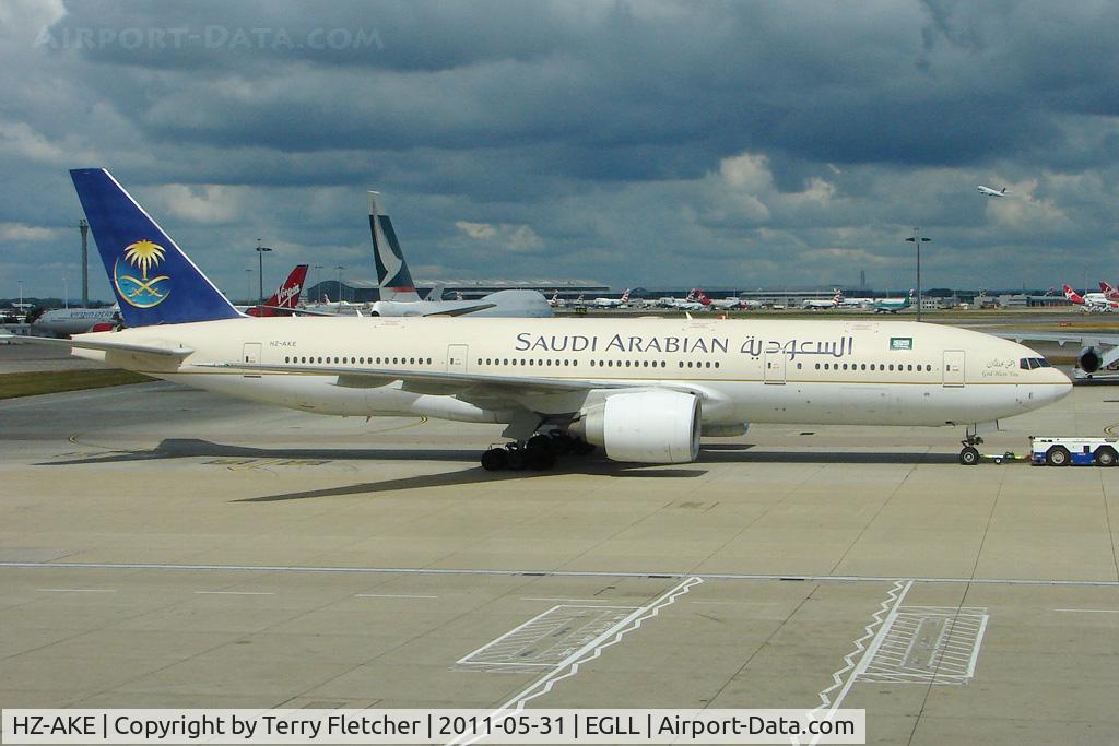 HZ-AKE, 1997 Boeing 777-268/ER C/N 28348, 1997 Boeing 777-268 (ER), c/n: 28348 at Heathrow