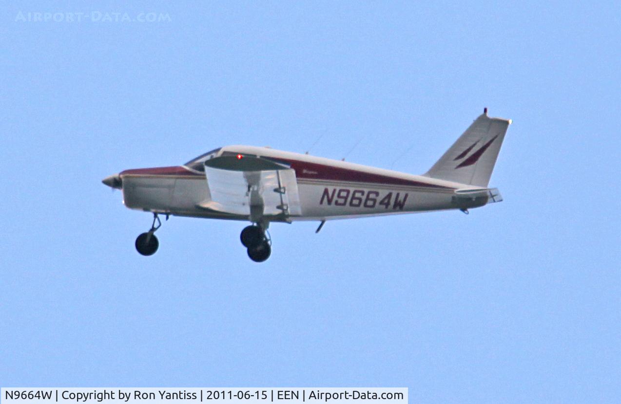 N9664W, 1967 Piper PA-28-140 C/N 28-23126, Steep bank during a thunder storm on final approach to Keene, NH at 5:30pm