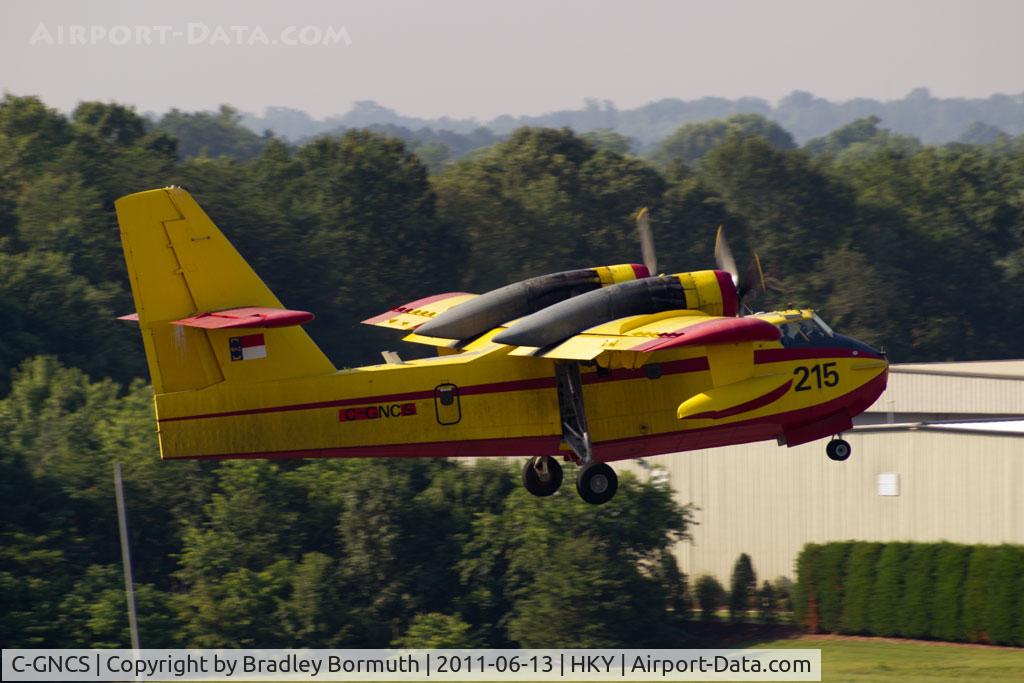 C-GNCS, 1969 Canadair CL-215-I (CL-215-1A10) C/N 1008, The final takeoff from Hickory, NC as old N215NC heads to Yellowknife, NWT to join the CL-215 fleet at Buffalo Airways.