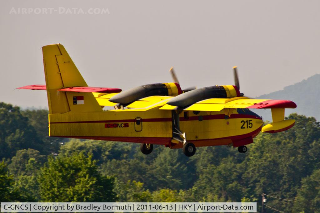 C-GNCS, 1969 Canadair CL-215-I (CL-215-1A10) C/N 1008, The final takeoff from Hickory, NC as old N215NC heads to Yellowknife, NWT to join the CL-215 fleet at Buffalo Airways.