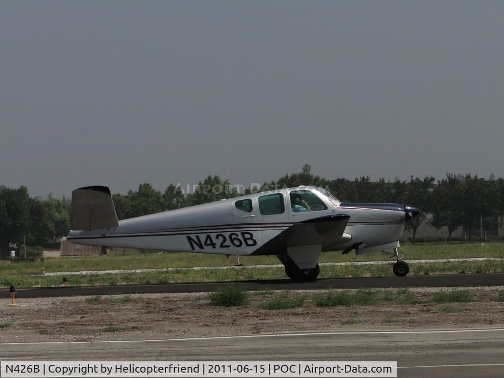 N426B, 1957 Beech A35 Bonanza C/N D-1647, Eastbound on taxiway Sierra for runway 26L