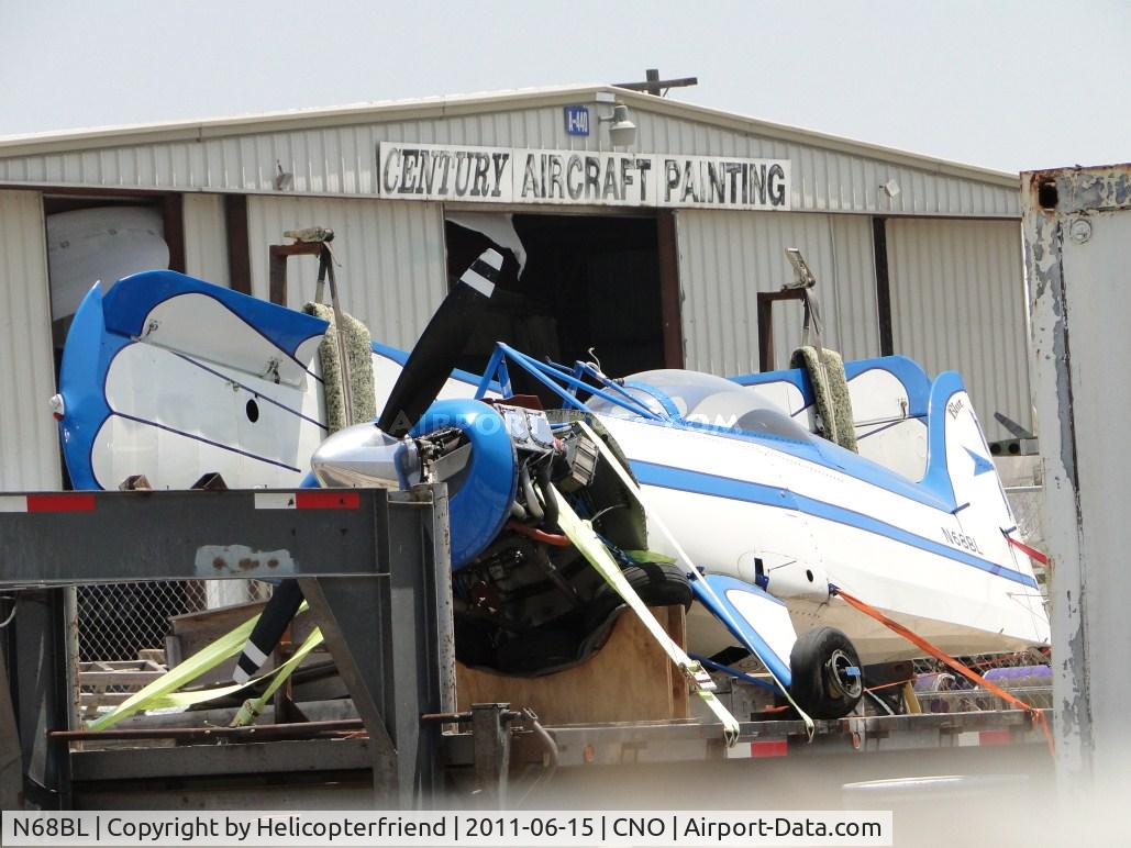 N68BL, 1983 Steen Skybolt 1 C/N LYNSKY 01, The Blue Max is in pieces and parked near Century Aircraft Painting
