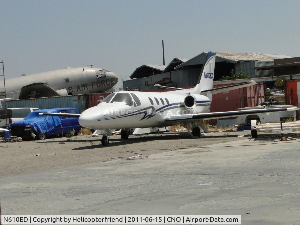 N610ED, 1975 Cessna 500 Citation C/N 500-0241, Parked in the paint shop parking area