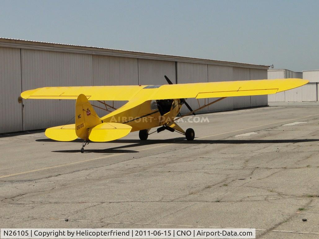 N26105, Piper J3C-65 Cub Cub C/N 4051, Parked by the hanger