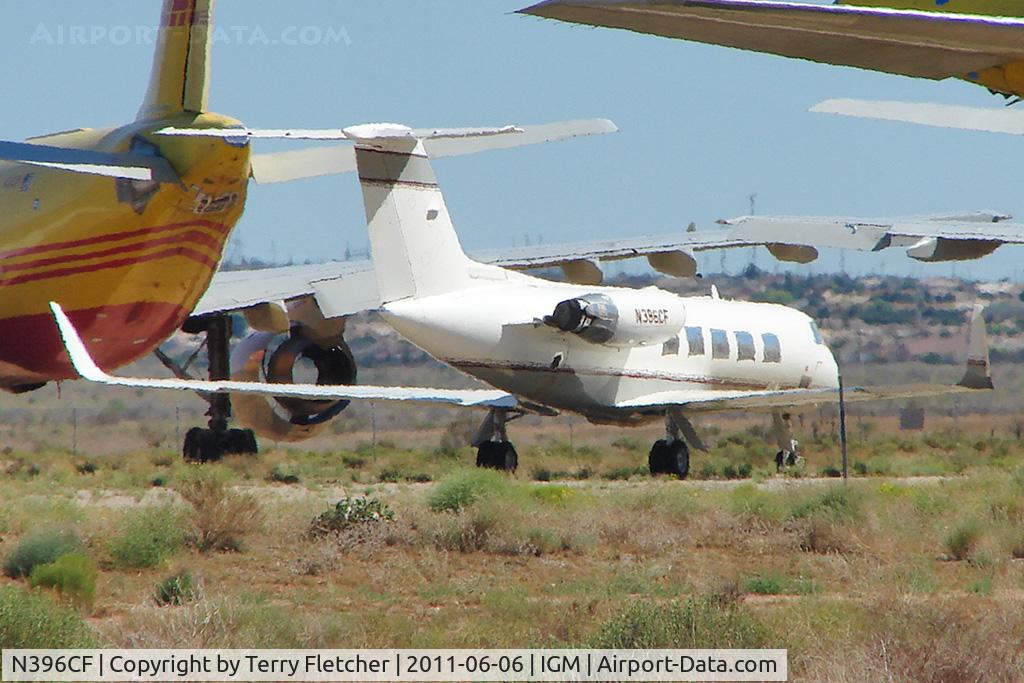 N396CF, 1970 Grumman G-1159 Gulfstream II C/N 096, An old Grumman G-1159, c/n: 096 amongst all the airliners stored at Kingman