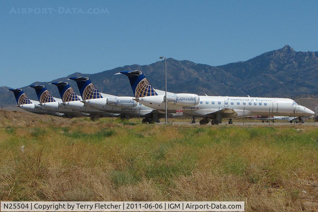 N25504, 1999 Embraer ERJ-135ER (EMB-135ER) C/N 145186, 1999 Embraer EMB-135ER, c/n: 145186 heads a line of ex CO ERJ135s stored at Kingman