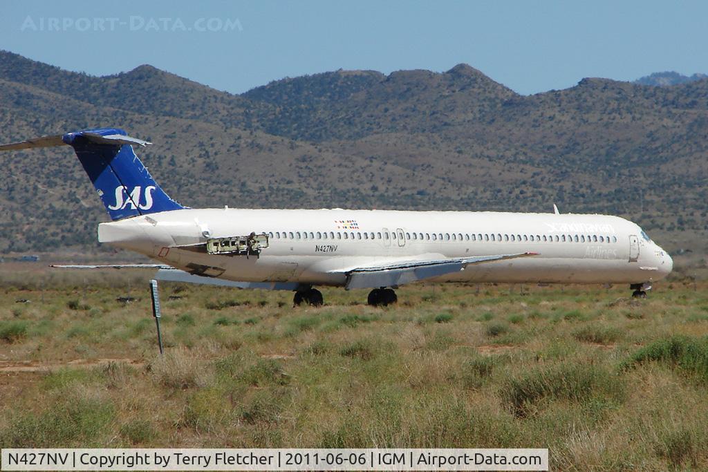 N427NV, 1986 McDonnell Douglas MD-82 (DC-9-82) C/N 49436, Ex SAS Mcdonnell Douglas Corp DC-9-82, c/n: 49436 stored at Kingman