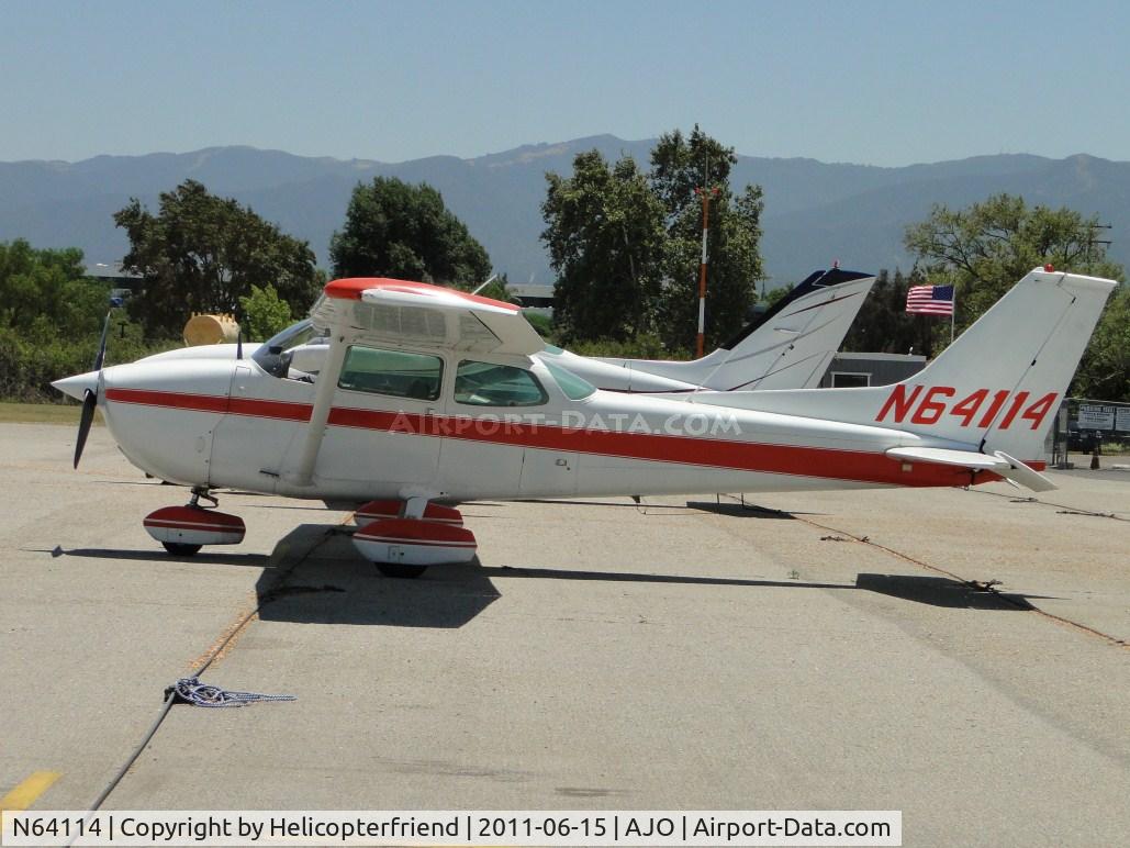 N64114, 1975 Cessna 172M C/N 17265030, Parked in the eastside parking area