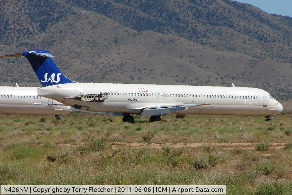 N426NV, 1986 McDonnell Douglas MD-82 (DC-9-82) C/N 49437, Ex SAS Mcdonnell Douglas Corp DC-9-82, c/n: 49437 at Kingman