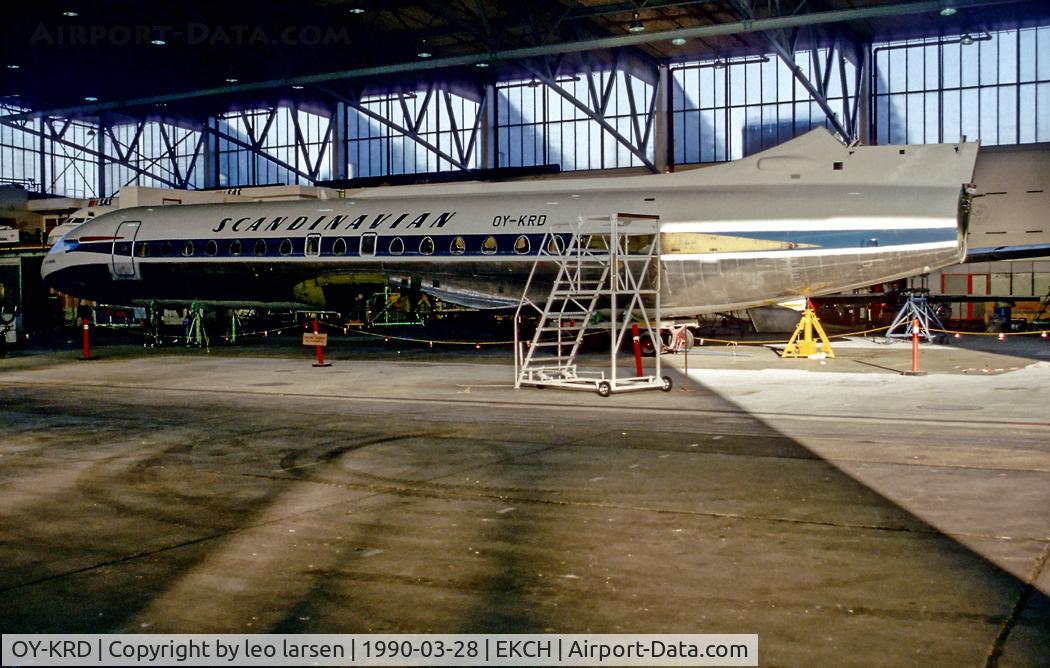 OY-KRD, 1960 Sud Aviation SE-210 Caravelle III C/N 47, OY-KRD in SAS Hangar CPH ,before shipment
to Mobilium Museum Billund