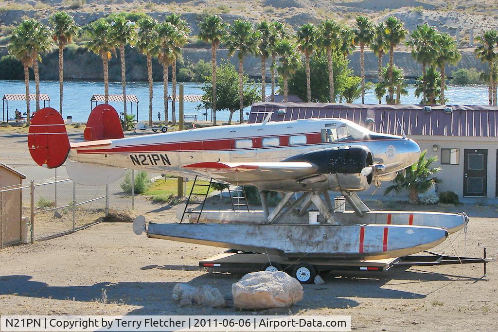 N21PN, 1952 Beech Expeditor 3NM C/N CA-181, 1952 Beech 3NM, c/n: CA-181 , ex Canadian Air Force at Mohave Country Park , Bullhead