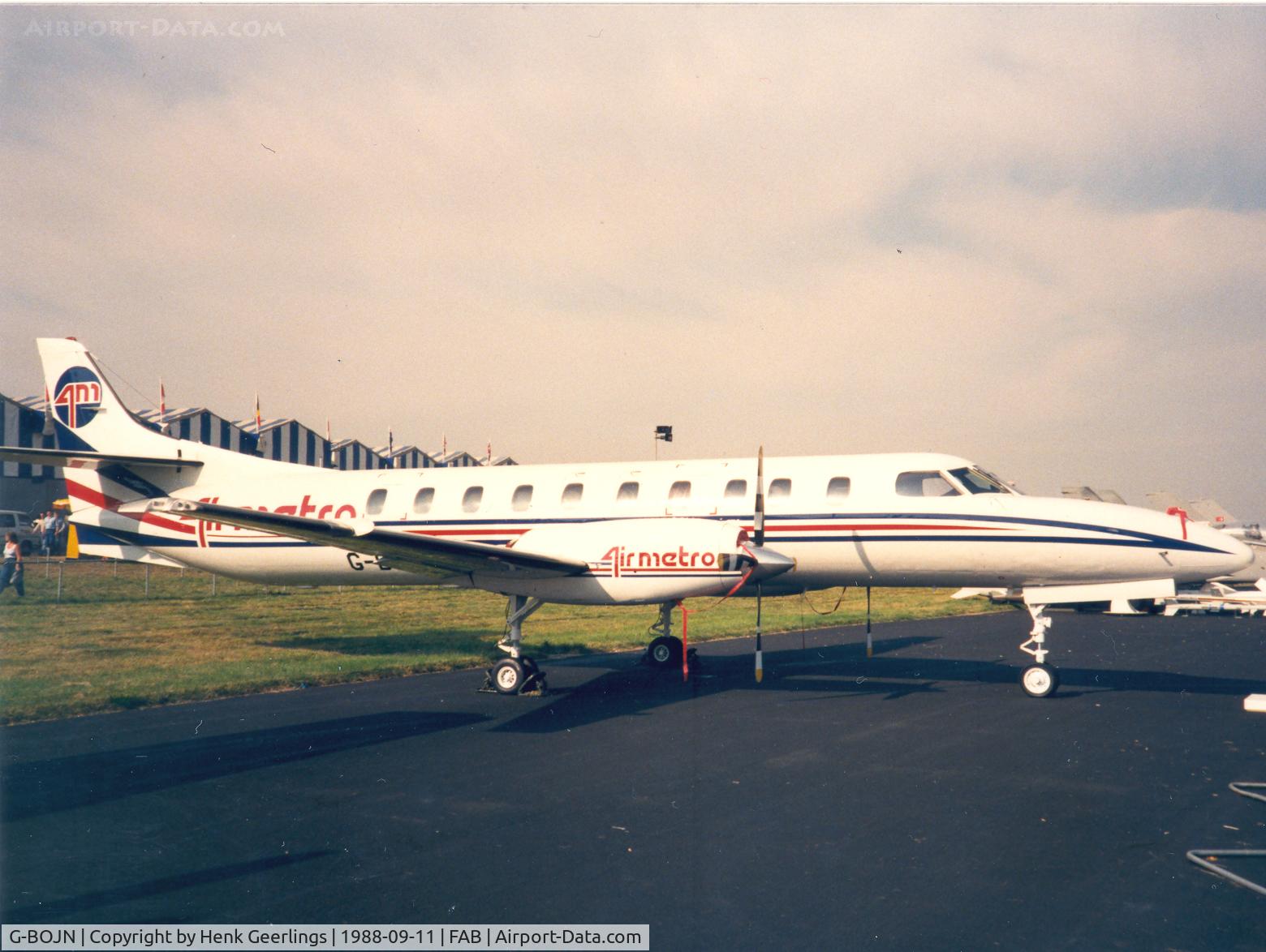 G-BOJN, 1988 Fairchild SA-227AC Metro III C/N AC-692B, Air Metro at Farnborough Air Show 1988