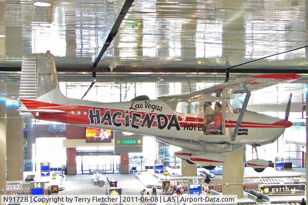 N9172B, 1958 Cessna 172 C/N 36772, 1958 Cessna 172, c/n: 36772 hanging in the Hall at Las Vegas McCarran Int