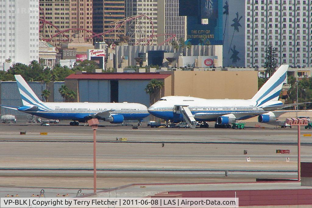 VP-BLK, 1979 Boeing 747SP-31 C/N 21961, 1979 Boeing 747SP-31, c/n: 21961/415 (right) and sister craft at Las Vegas