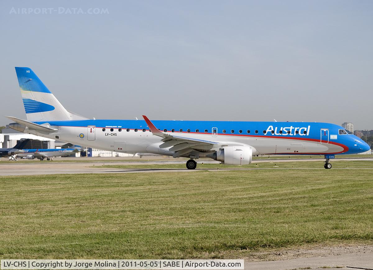 LV-CHS, 2010 Embraer 190AR (ERJ-190-100IGW) C/N 19000402, Vacating RWY 13.