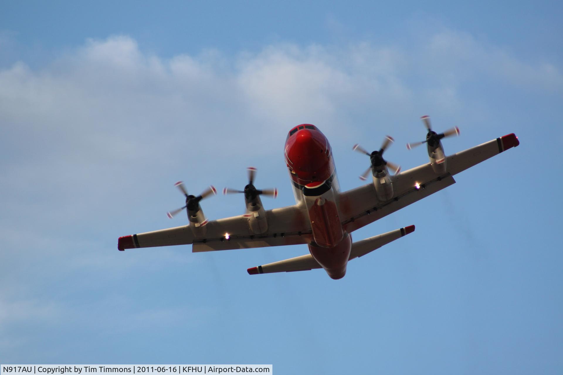 N917AU, 1963 Lockheed P-3A Orion C/N 185-5036 (150510), Take off from KFHU to fight the Monument Fire near Sierra Vista, AZ