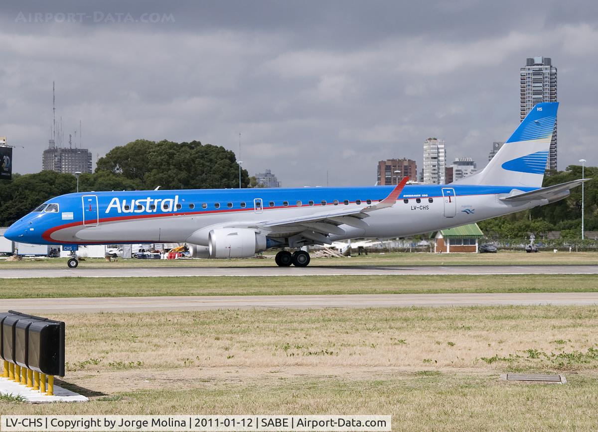 LV-CHS, 2010 Embraer 190AR (ERJ-190-100IGW) C/N 19000402, Landing on RWY 13.