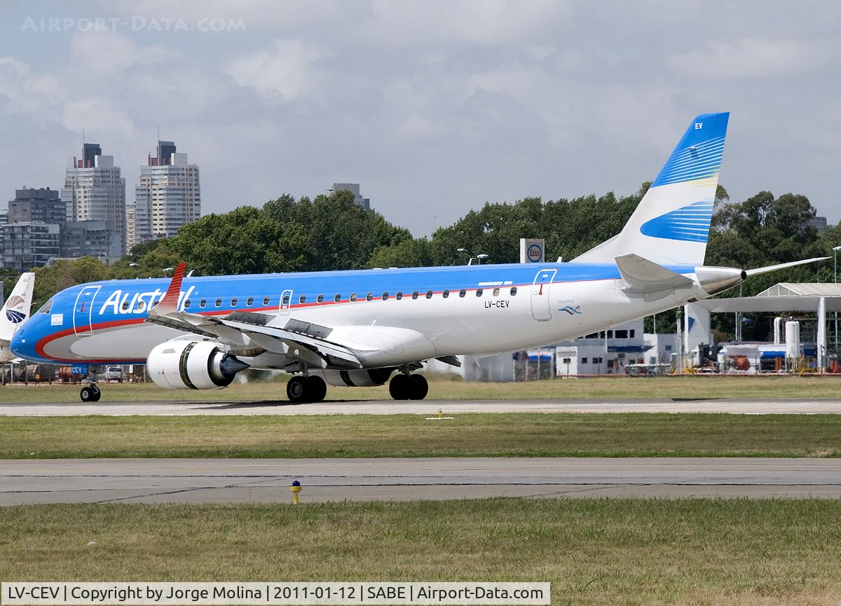 LV-CEV, 2010 Embraer 190AR (ERJ-190-100IGW) C/N 19000390, Landing on RWY 13.