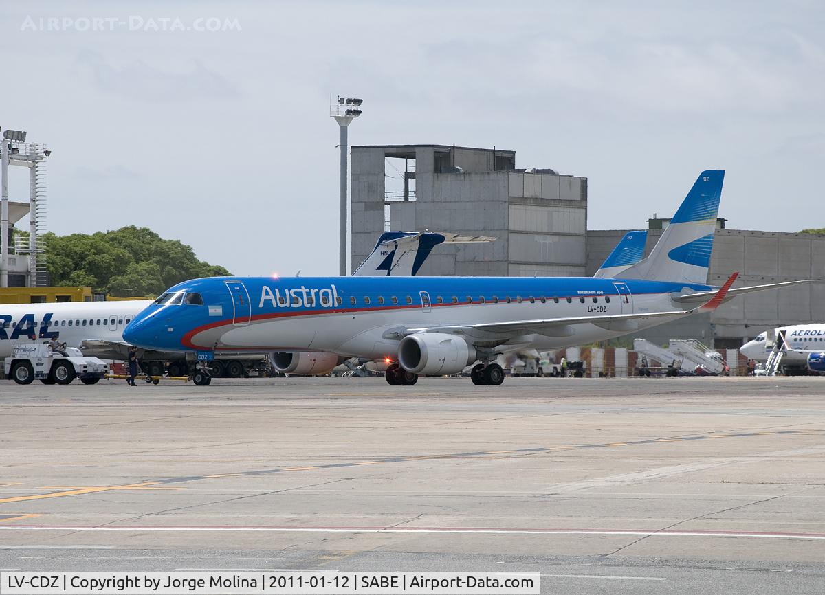 LV-CDZ, 2010 Embraer 190AR (ERJ-190-100IGW) C/N 19000377, Pushback...