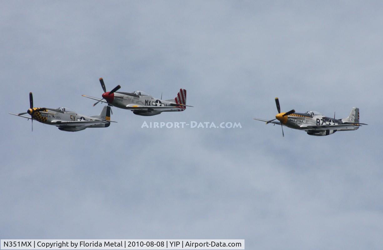 N351MX, 1944 North American P-51D Mustang C/N 122-40931 (44-74391), February with Bald Eagle and Double Trouble Too