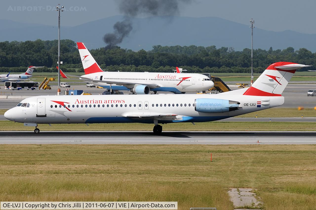 OE-LVJ, 1991 Fokker 100 (F-28-0100) C/N 11359, Austrian arrows