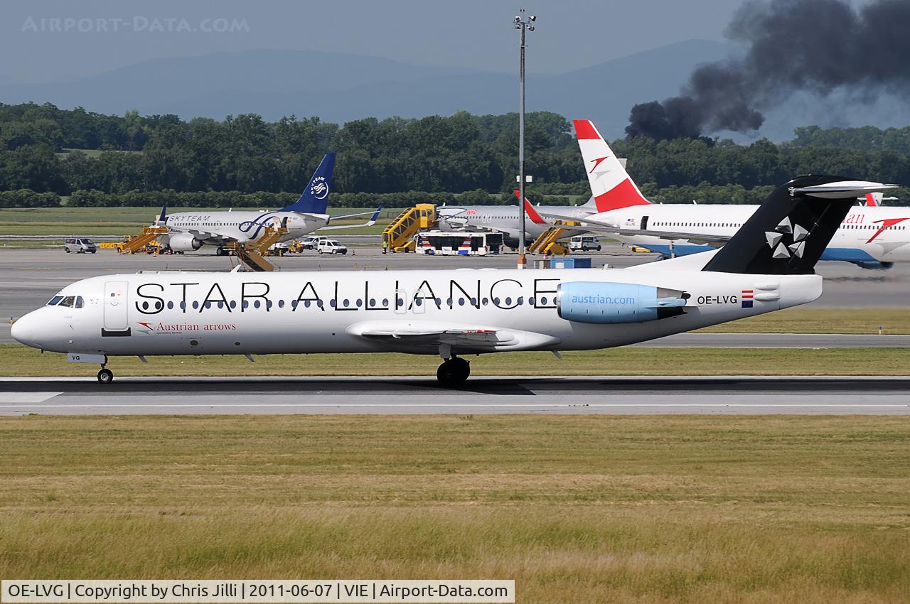 OE-LVG, 1994 Fokker 100 (F-28-0100) C/N 11520, Austrian arrows