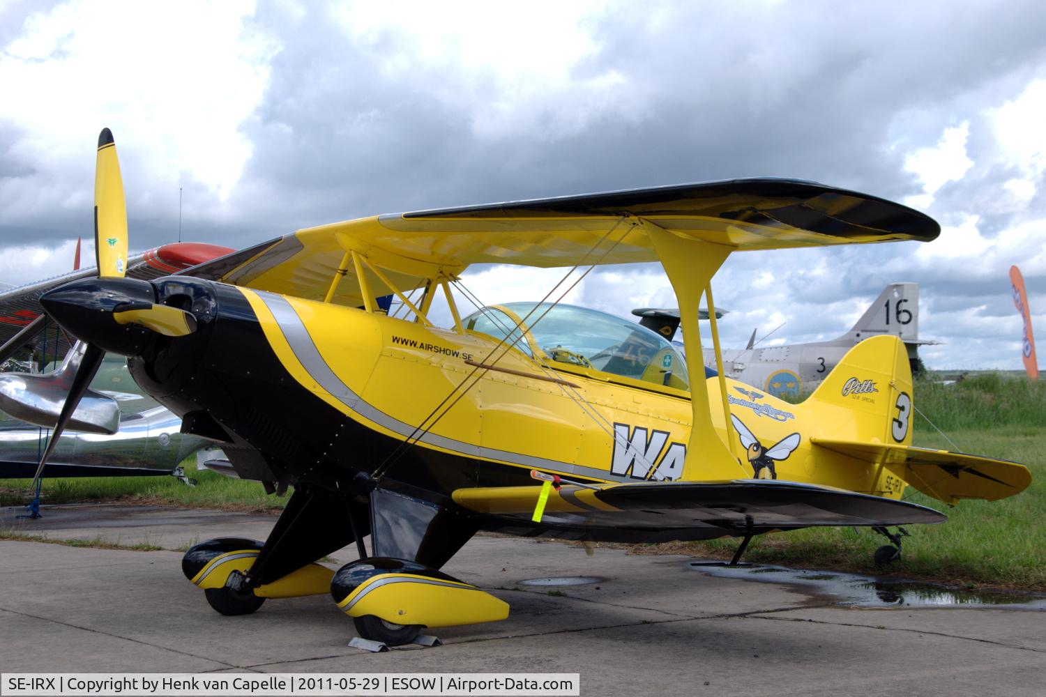 SE-IRX, 1984 Pitts S-2B Special C/N 5039, Pitts S-2B of Scandinavian Air Show, used for aerobatiic displays parked at Västerås Hässlö airport, Sweden