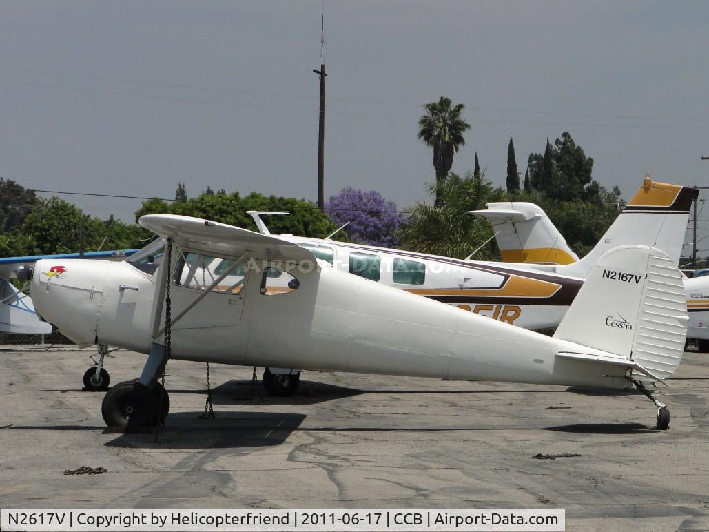 N2617V, 1948 Cessna 170 C/N 18127, Woody Woodpecker parked at Foothill Sales & Service area