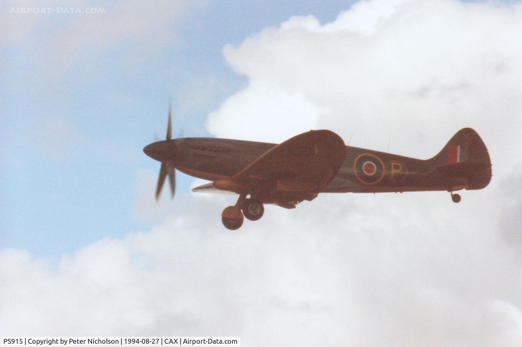 PS915, 1945 Supermarine 389 Spitfire PR.XIX C/N 6S/585121, The Battle of Britain Memorial Flight Spitfire PR.XIX landing at Carlisle for the 1994 Airshow.