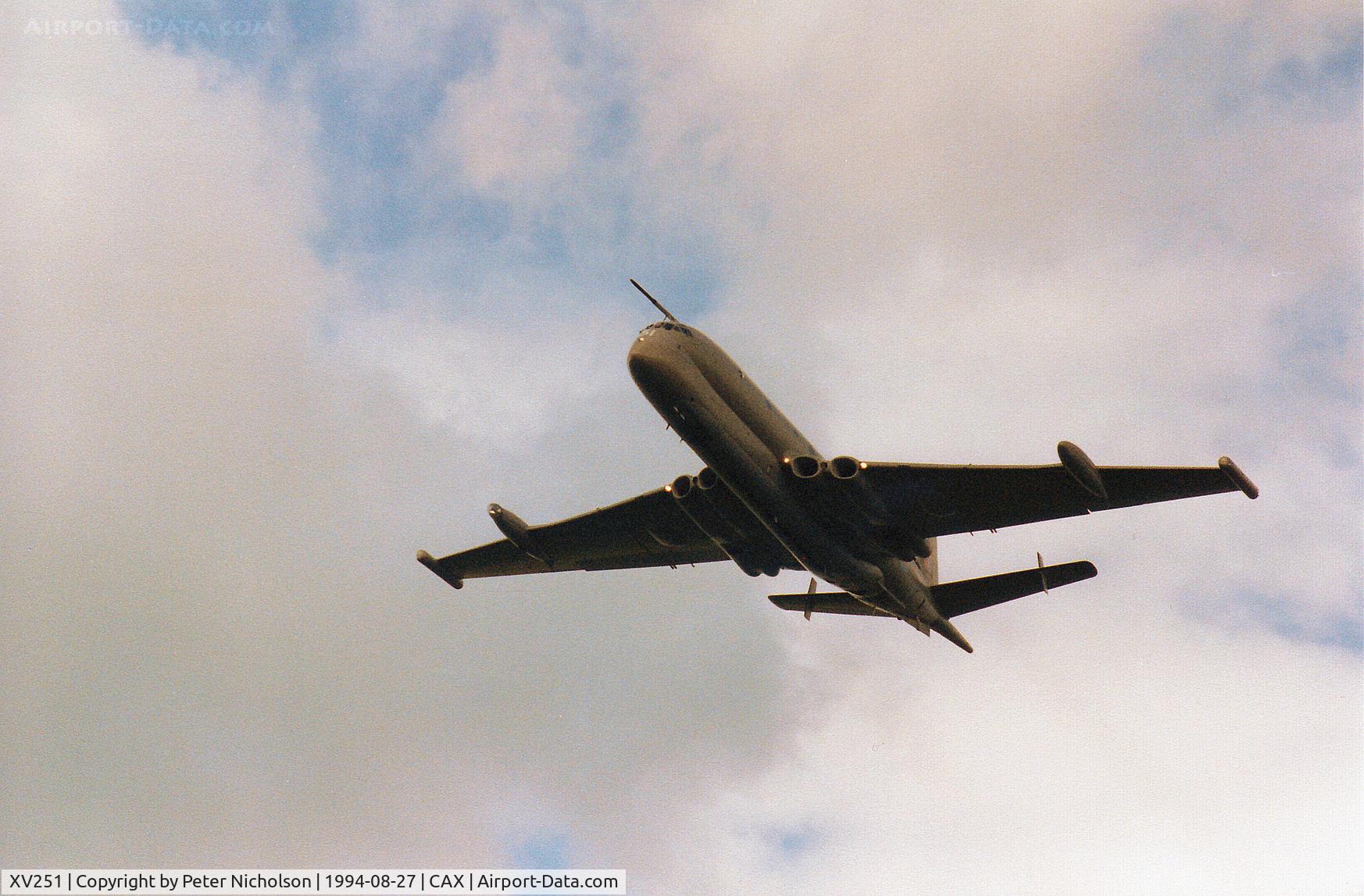 XV251, Hawker Siddeley Nimrod MR.2 C/N 8026, This Kinloss Wing Nimrod MR.2 displayed at the 1994 Carlisle Airshow.