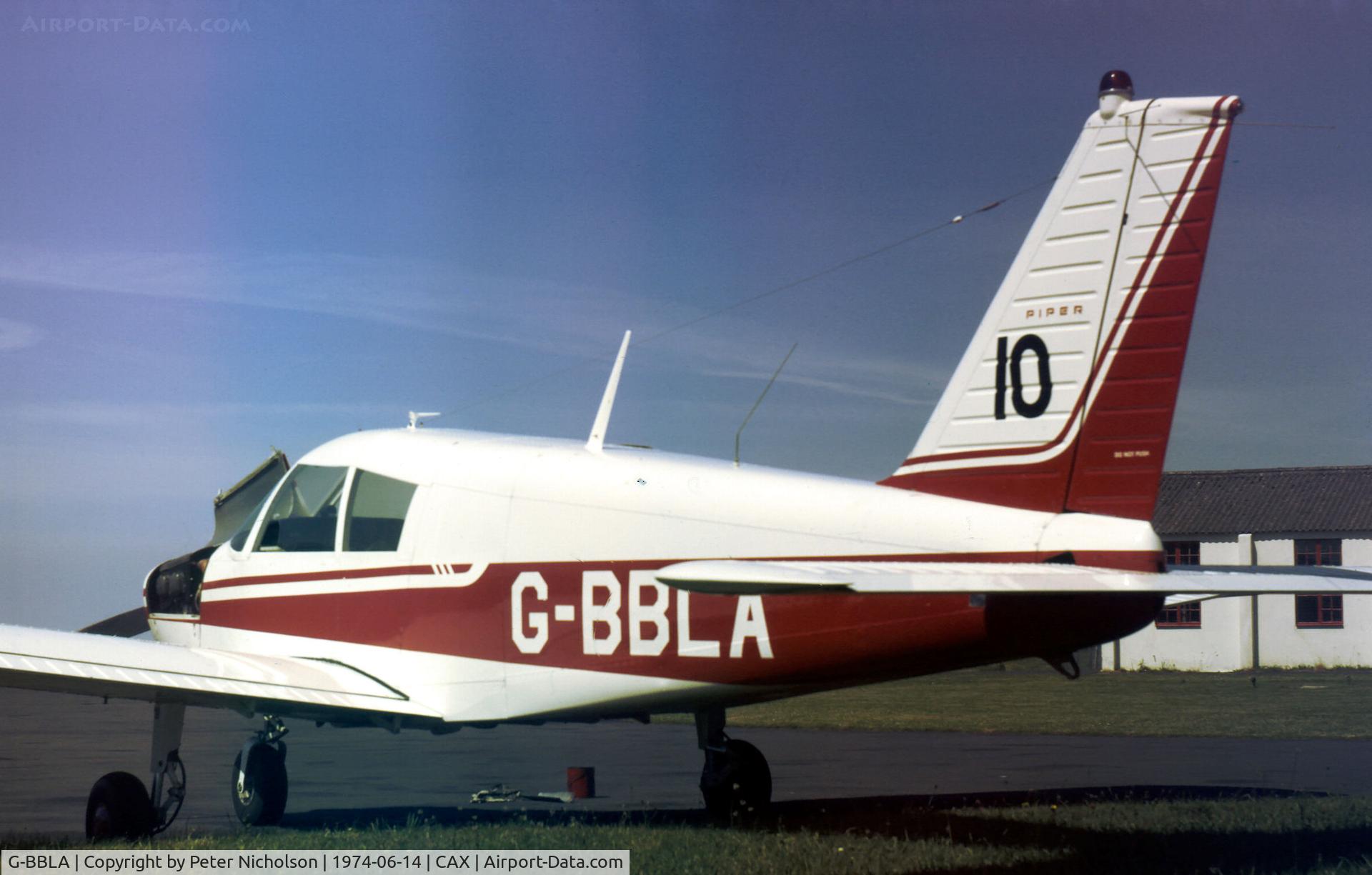 G-BBLA, 1971 Piper PA-28-140 Cherokee C/N 28-7125384, PA-28-140 Cherokee resident at Carlisle in the Summer of 1974.