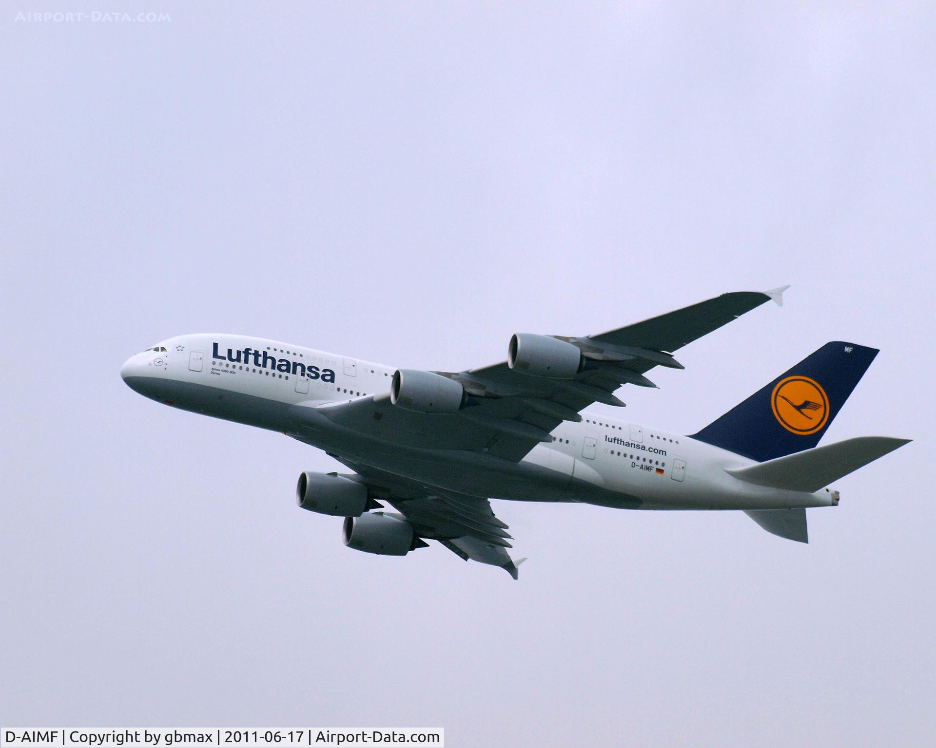 D-AIMF, 2011 Airbus A380-841 C/N 066, Going to a landing at JFK