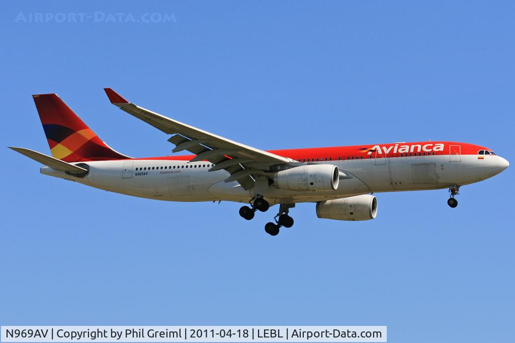 N969AV, 2009 Airbus A330-243 C/N 1016, Taken at BCN