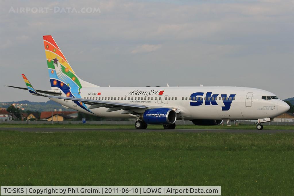 TC-SKS, 2001 Boeing 737-83N C/N 32348, Taken at GRZ