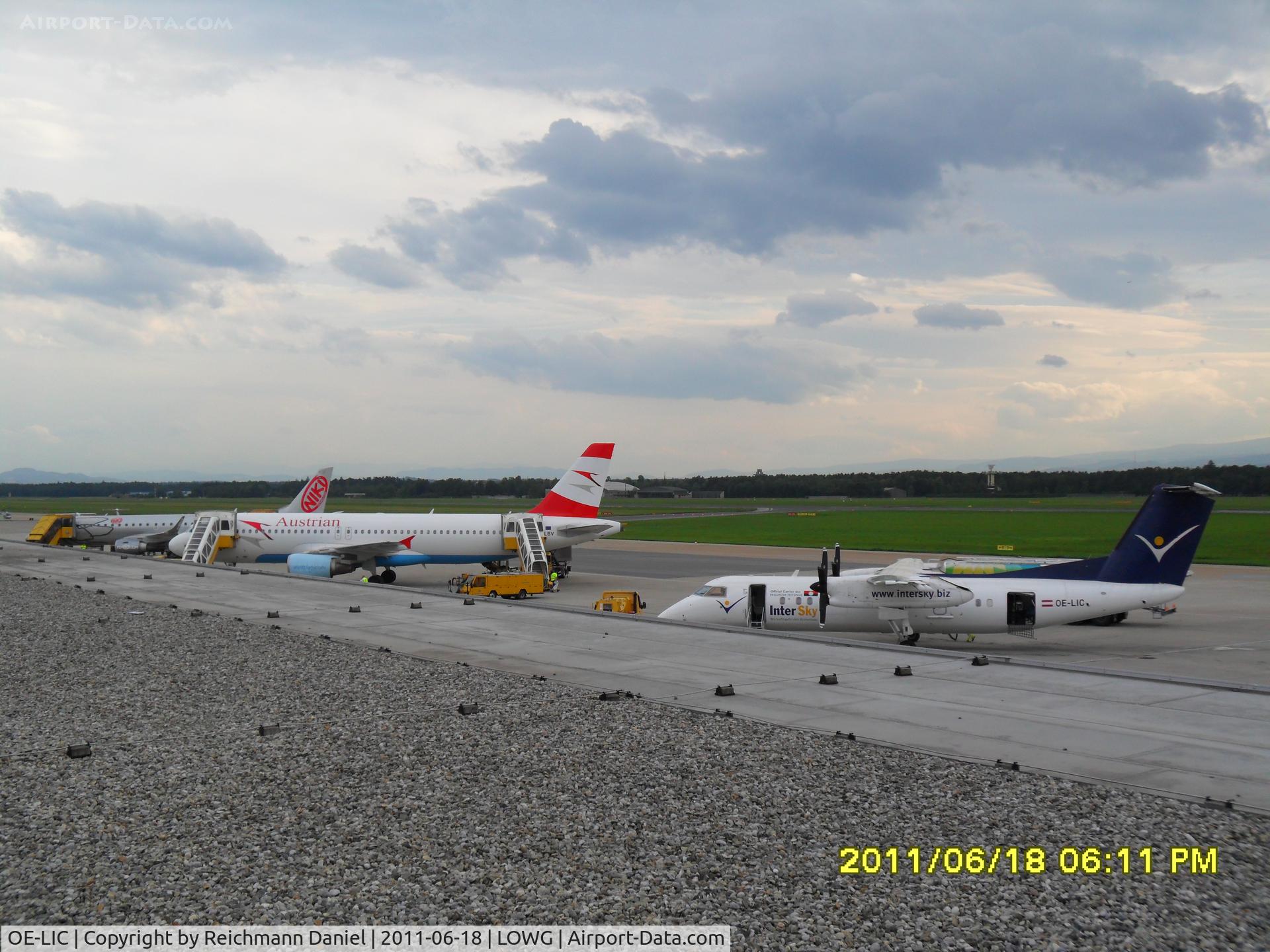 OE-LIC, 1997 De Havilland Canada DHC-8-314 Dash 8 C/N 503, 3 Austrian carriers, Intersky OE-LIC Dasch 8-300, Austrian OE-LBV A320-200 and Fly NIKI Embraer 190 OE-IHB on one picture :)